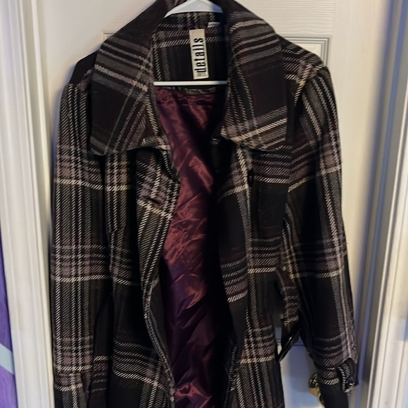 d.e.t.a.i.l.s INTL Purple Wool Women’s Coat - Picture 6 of 6